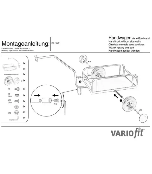 Variofit zu-1290 Καρότσι Μεταφοράς Ρυμουλκούμενο Αντοχής Βάρους ως 200kg 2