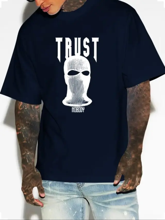 Ghetto T-shirt Trust Hip Hop Streetwear Navy Blue