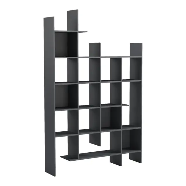 Βιβλιοθήκη Manco pakoworld ανθρακί 122x25.5x188εκ