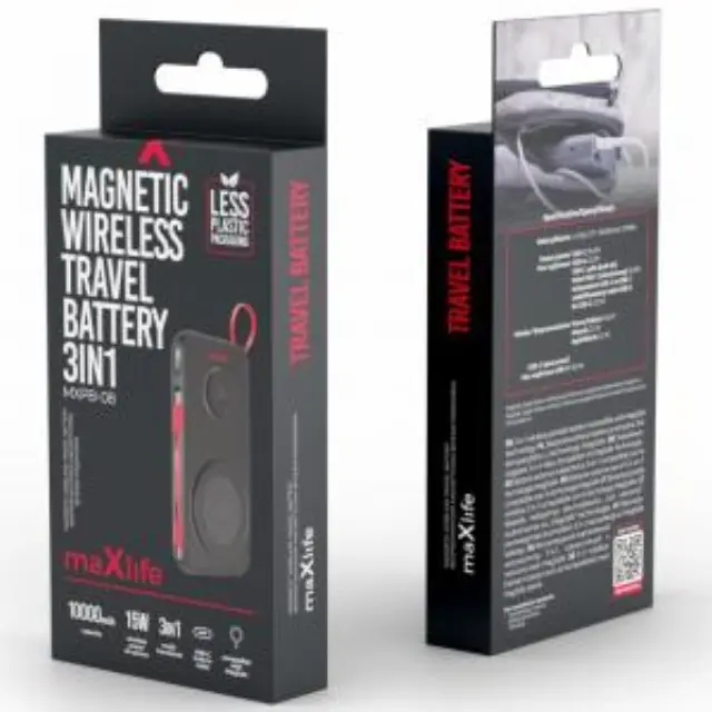 Φορτιστής Ανάγκης Maxlife MXPB-08 22.5W 10000mAh 3 σε 1 Magnetic Wireless Μαύρο N71876 3