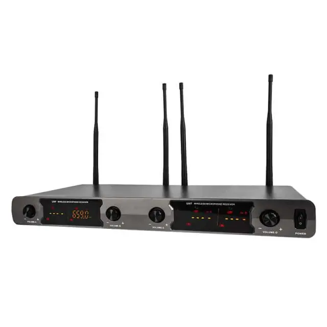 NN WMIC4 wireless microphone 3x handheld mic + headset transmitter bodypack sound system UHF 648.5-690 MHz 2