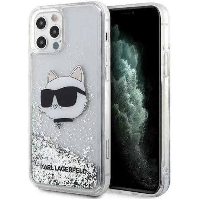 Karl Lagerfeld Glitter Choupette Head Back Cover (iPhone 12 / 12 Pro)