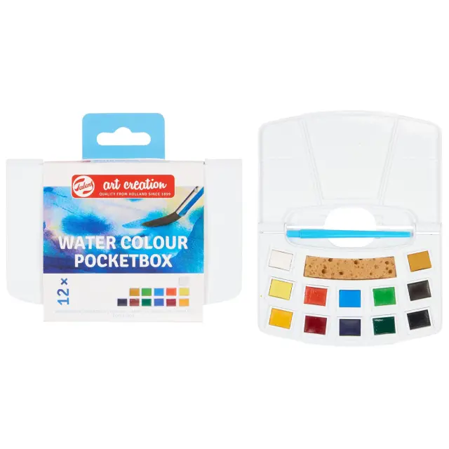 Pocket Box Σετ Ακουαρέλες Art Creation Κυβάκια - 12 Χρώματα & Πινέλο