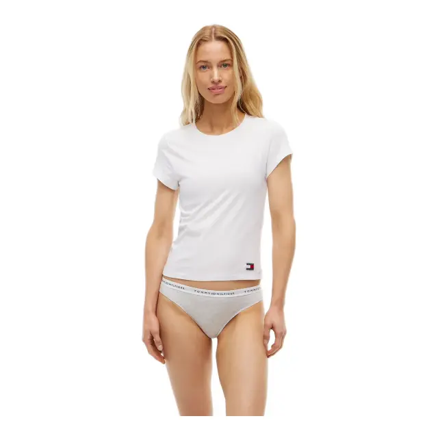 Tommy Hilfiger Γυναικείο String Repeat Logo Waistband Thong, Χρώμα Warm Ice Grey Heather
