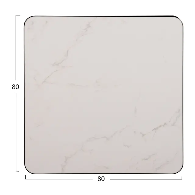ΕΠΙΦΑΝΕΙΑ ΤΡΑΠΕΖΙΟΥ SINTERED STONE FB96655.02 WHITE MARBLE--ΠΛΑΙΣΙΟ ALU ΜΑΥΡΟ 80x80εκ. 2