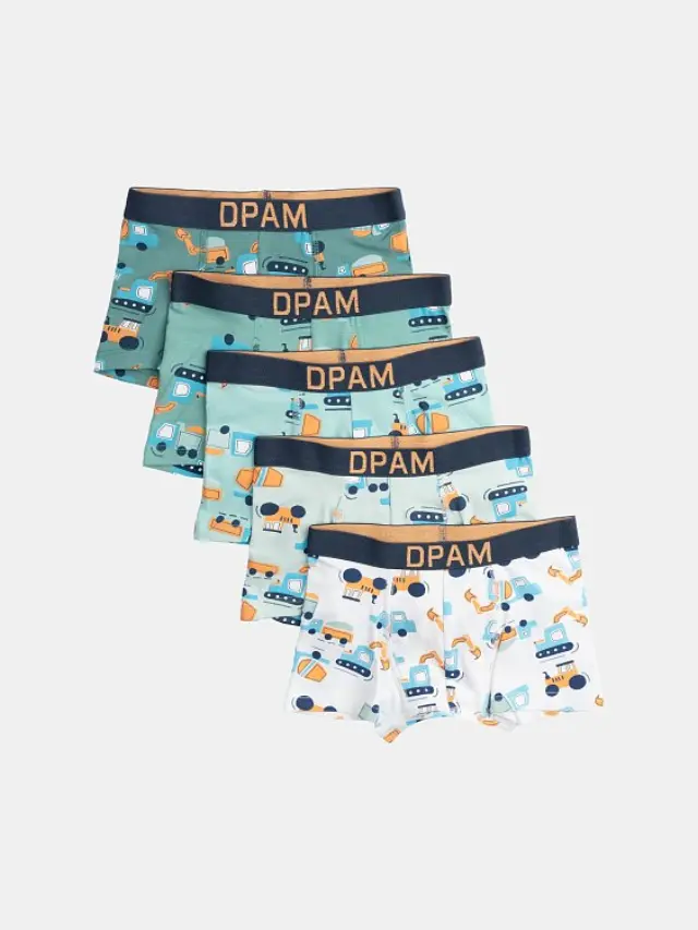 Παιδικό Σετ Εσωρούχων για Αγόρια Trucks Boxers ΜΠΛΕ