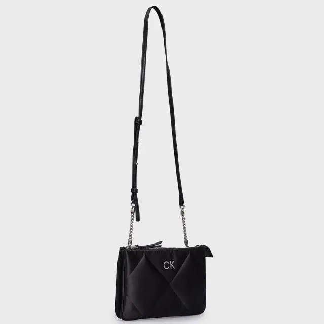 Calvin Klein - Γυναικεία Τσάντα Re-Lock Quilt Crossbody - Satin K60K611299-BAX Μαύρο 2