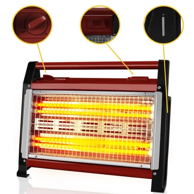 Lexical Quartz Heater Red 1600W LQH-8023-4 2