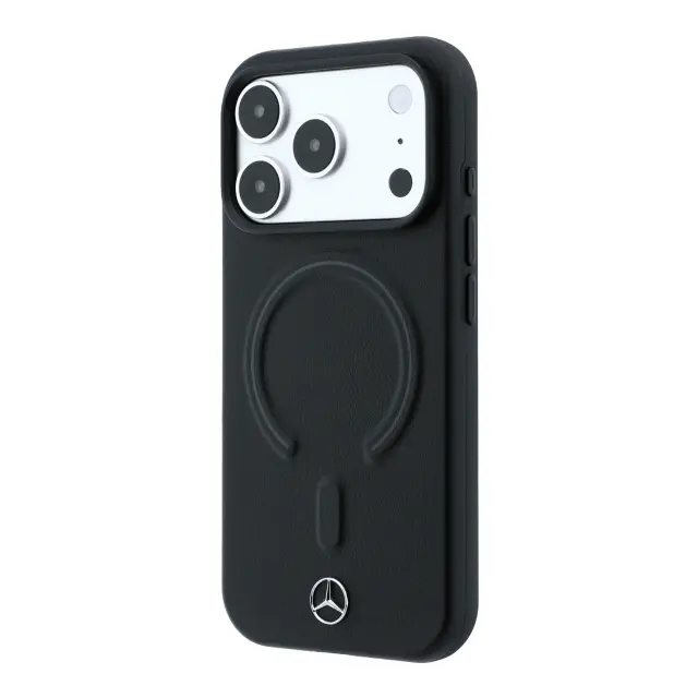 Mercedes PU Leather 3D MagSafe Case for iPhone 18 Pro Max Black/Anthracite 2