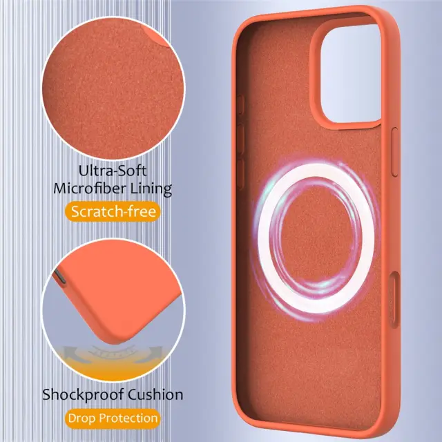 Θήκη Σιλικόνης με MagSafe για iPhone 16 Pro-Orange OEM 2
