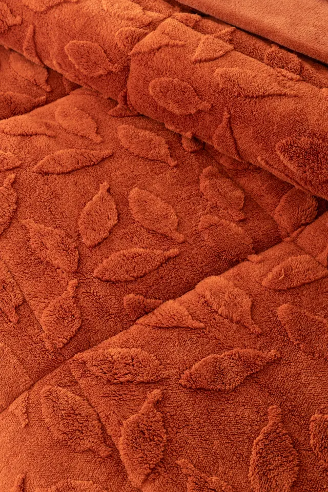 Κουβερτοπάπλωμα 160x240 Μονό 720gsm Fleece-Sherpa Nima Terrina Terracotta 100% Πολυέστερ 2