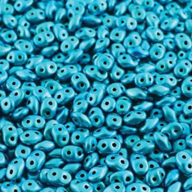 Χάντρα Superduo - Metalust Turquoise - 2.5x5mm ~7gr