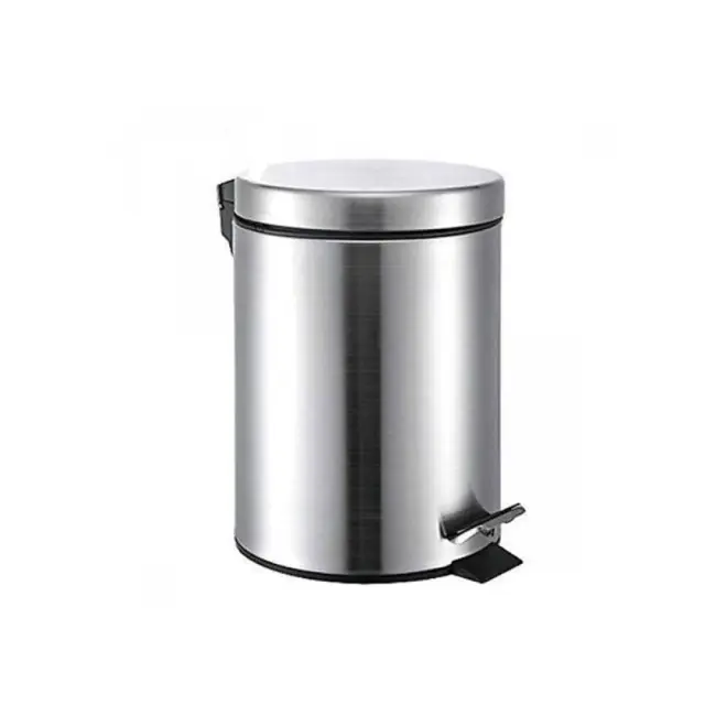 Delta Cleaning Μεταλλικός κάδος απορριμμάτων με πεντάλ 5lt Inox Σατινέ φινίρισμα / ΚΑ05Σ