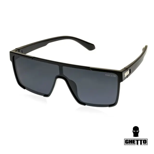 Ghetto Oversized Square Sunglasses Black Frame Unisex Gray