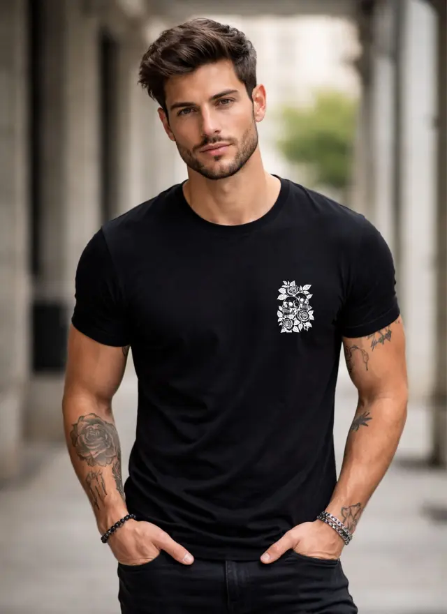 T-shirt Noshame® Μαύρο με τύπωμα - 152622 - XXL