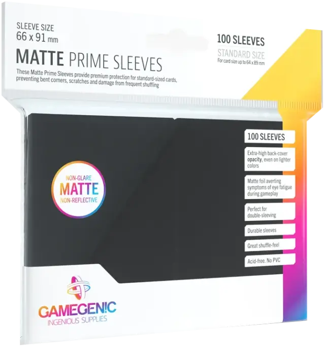 Gamegenic - Matte Prime Sleeves Black (100 Sleeves)