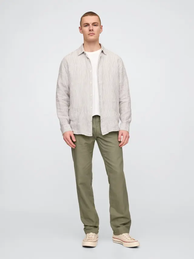 Linen-Cotton Khakis Παντελόνι Green - 30X30
