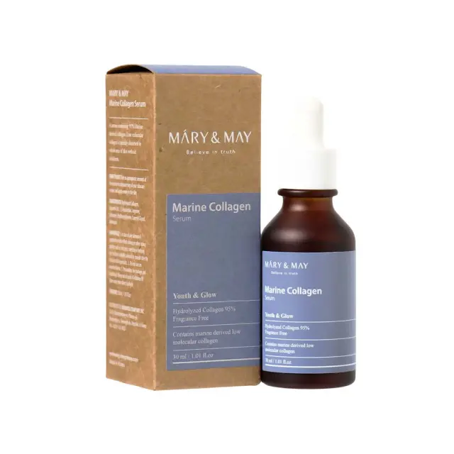 Mary & May Marine Collagen Serum, Αντιγηραντικός Ορός με Yδρολυμένο Κολλαγόνο 95%,  30ml