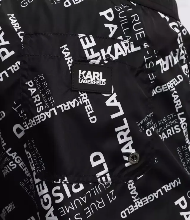 Karl Lagerfeld - Guillaume Ανδρικό Μαγιό Σορτς KL22MBM09-BLACK Μαύρο με Σχέδια - S 3