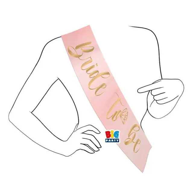 Κορδέλα Ροζ & Χρυσό Bride to be / 168 x 10 εκ