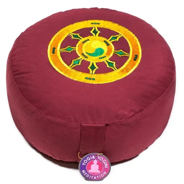 Μαξιλάρι Διαλογισμού Κεντημένο Meditation Cushion Dharma Wheel 33Χ17
