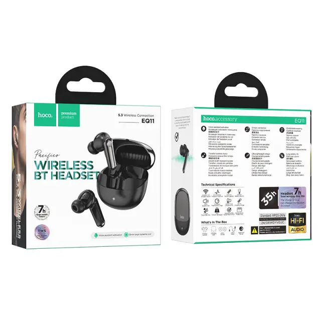 Wireless Hands Free Hoco EQ11 Pacifico TWS V5.3 400mAh Μαύρο 2