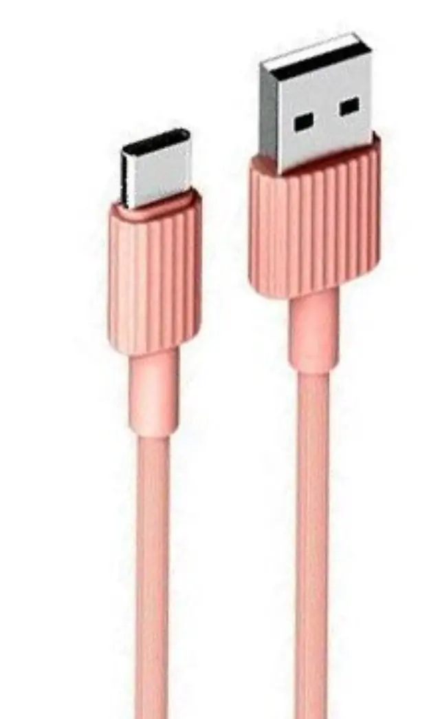 XO NB156 USB Καλώδιο Φόρτισης για Type-C Ροζ 16.005.0107