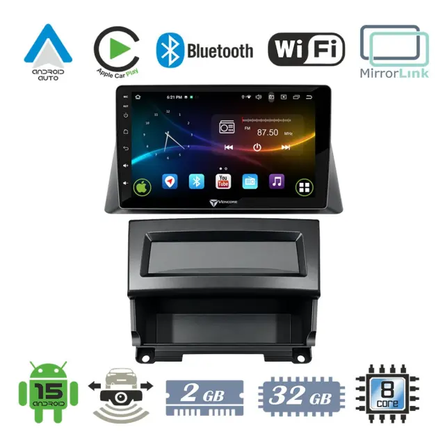 VenCore Οθόνη Multimedia Android 15 10.1" 9109A MTK6762 Octa-Core 2GB/32GB IPS με Πρόσοψη, CarPlay, Android Auto και Υποστήριξη Κάμερας Οπισθοπορείας AHD για Honda Accord 2002-2021 – Μαύρη (3236-10008-0142B)