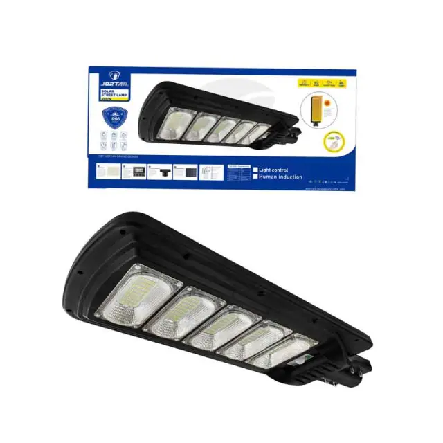 Jortan Led Αδιάβροχο Ηλιακό Φωτιστικό Δρόμου 250W με Ανιχνευτή Κίνησης Και Τηλεχειριστήριο IP66 6500K - Solar Street Lamp 0274016