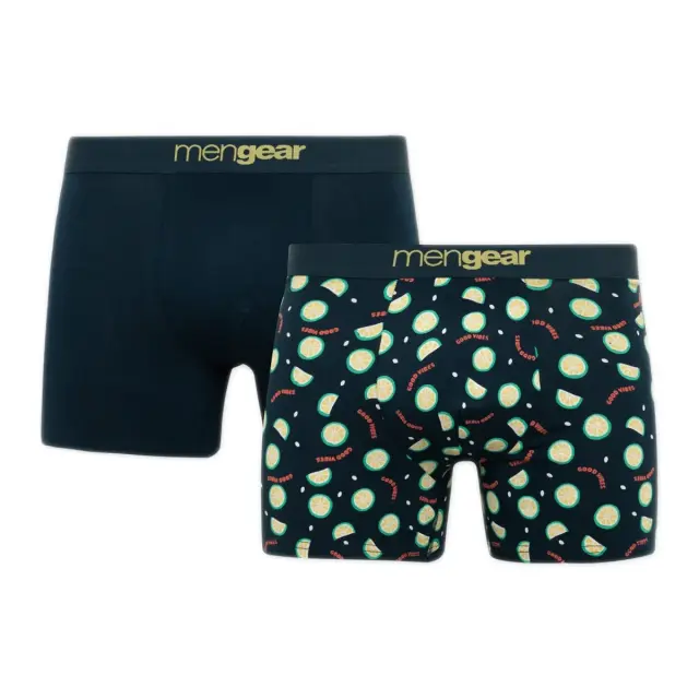 Minerva Ανδρικό Boxer Lemon Vibes - Διπλό Πακέτο, Χρώμα Μπλε Ραφ-Ραφ