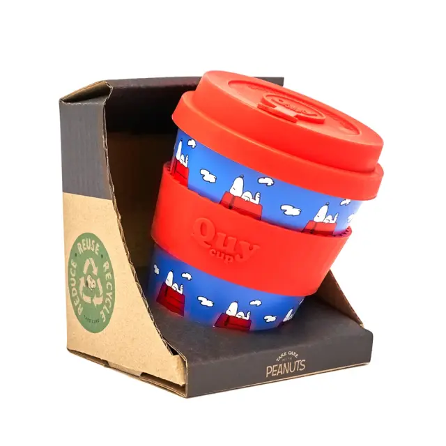 Quy Cup Επαναχρησιμοποιούμενο Ποτήρι Cappuccino Peanuts (R-Pet) 230ml: Snoopy On the Roof 2