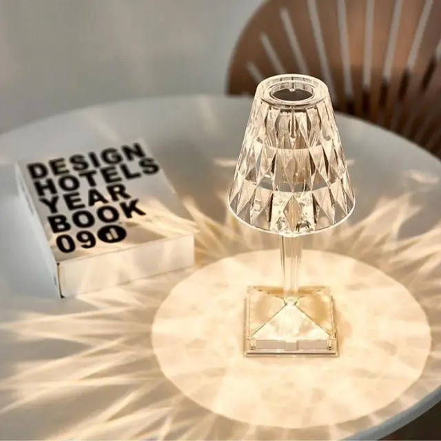 LED Επαναφορτιζόμενο RGB Επιτραπέζιο Φωτιστικό Crystal Lamp με Τηλεχειριστήριο RZ-121 Διάφανο