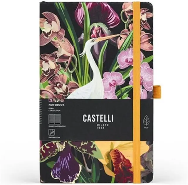 Σημειωματάριο Ριγέ Castelli M με λάστιχο Eden Oasis 13x21cm / QO41E.006 (Θεοφύλακτος)