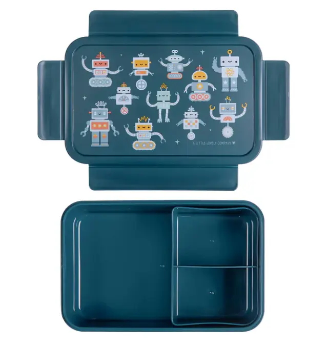 A Little Lovely Company Δοχείο Φαγητού με Χωρίσματα Bento Lunch Box Robots BBROBU82 2