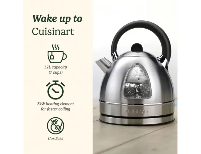 Βραστήρας Cuisinart CTK17SU από ανοξείδωτο ατσάλι με χωρητικότητα 1.7L και ισχύ 3000WCTK17SU