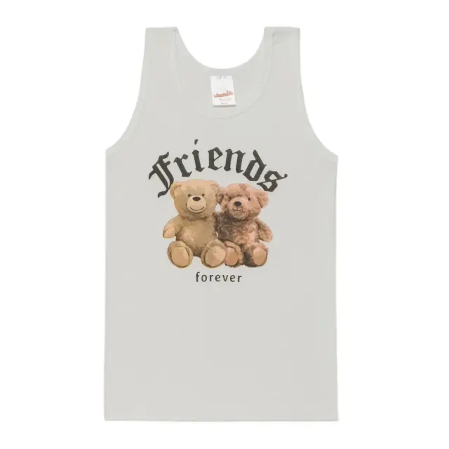 Minerva Παιδικό Φανελάκι Κορίτσι Τιράντα Teddy Bears Friends Forever, Χρώμα Λευκό - 2 Y