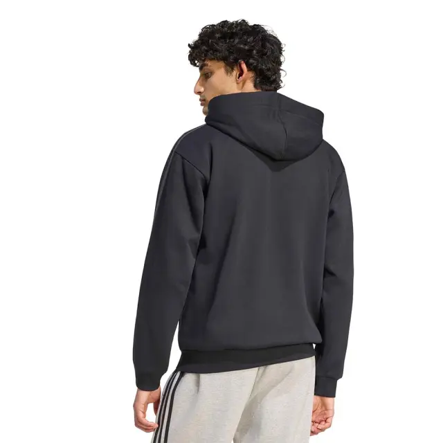 adidas Sportswear Men's 3Stripes Fleece Full-Zip Hoodie Μαύρο KY4140 (adidas Sportswear) 2