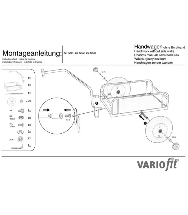 Variofit zu-1278 Καρότσι Μεταφοράς Ρυμουλκούμενο για Φορτίο Βάρους ως 400kg 2