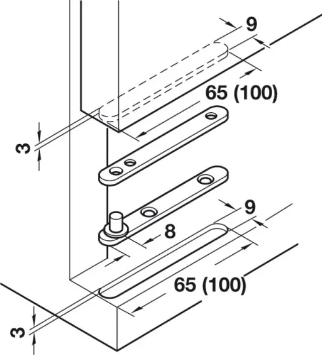 ΜΕΝΤΕΣΕΣ PIVOT (ΣΕΤ-2ΤΜΧ) 180ο 65ΜΜ HAFELE 361.03.511 ΑΣΗΜΙ 20KG 2