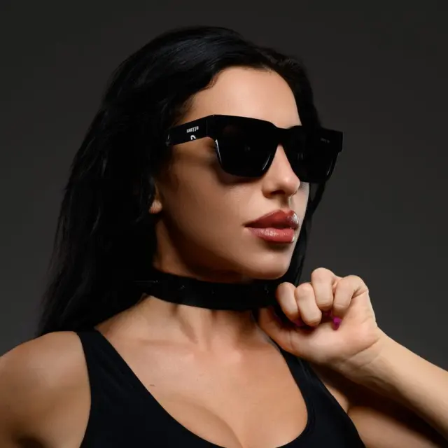 Ghetto Square Luxury Sunglasses Black Frame Unisex 2