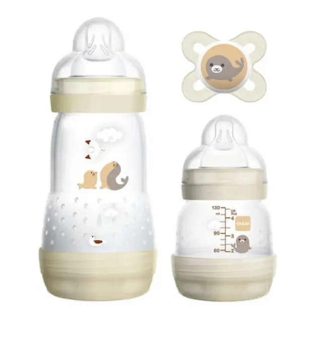 Mam Starter Set Easy Start Anti-Colic & Πιπίλα Start (655U) 0+ Μηνών Μπεζ, 3τεμ