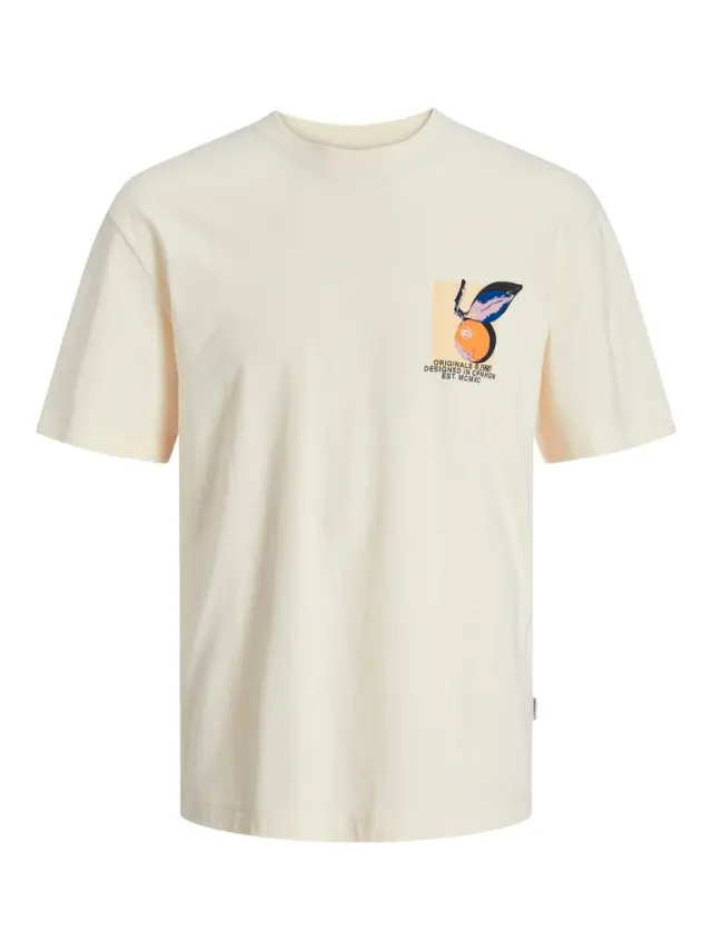 JORTAMPA BACK TEE SS CREW NECK SN buttercream