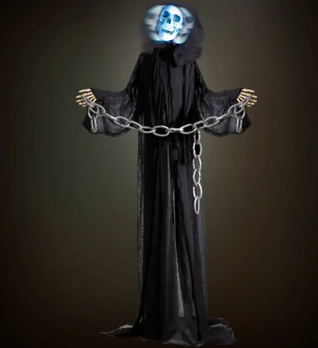 Αποκριάτικο Διακοσμητικό Grim Reaper με Ανιχνευτή Κίνησης 162εκ (Widmann) (W-01408) 2