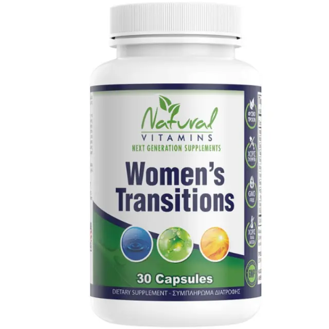 Natural Vitamins | Womens Transitions Συμπλήρωμα Διατροφής για τη Διαχείριση των Συμπτωμάτων της Εμμηνόπαυσης | 30caps