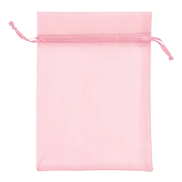 Πουγκί από Οργάντζα 12x9cm, Pink - 10τεμ