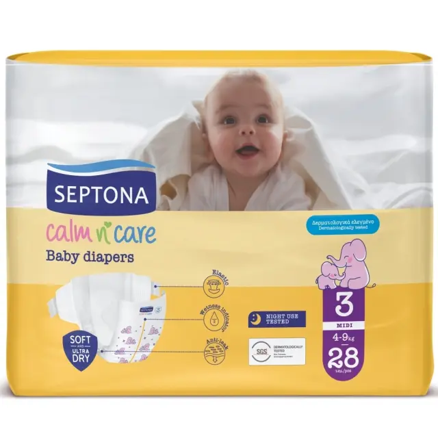 Septona Calm N' Care Πάνες Midi No3 (4-9Kg) 28τεμ