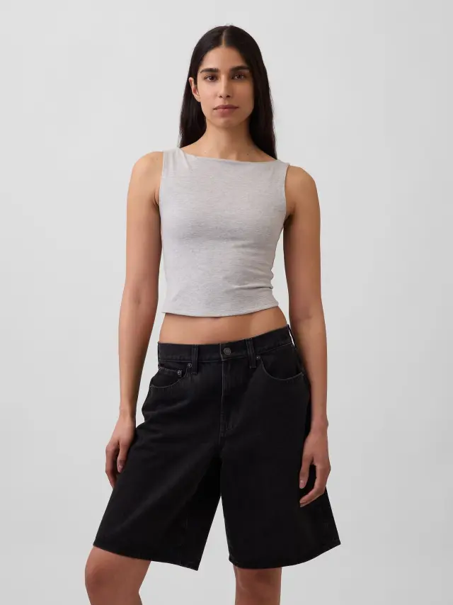 Γυναικεία Αμάνικη Μπλούζα από Ζέρσεϊ Light heather grey