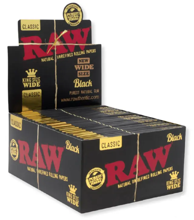 RAW Χαρτάκια Classic Black- Ακατέργαστο - King Size Wide 50τεμ.