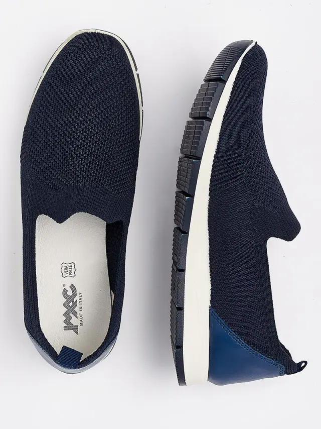 Imac Μοκασίνια-Loafers Γυναικείο ύφασμα flyknit Μπλέ IMA/707210 BLU 3