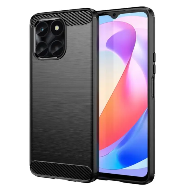 Techsuit® Carbon Back Cover Προστατευτική Θήκη Σιλικόνης για Huawei Honor X6a- Black